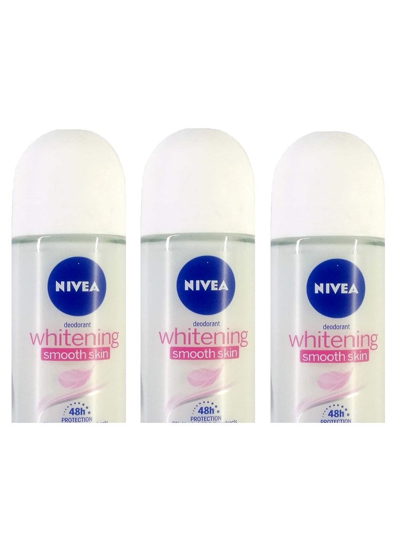 نيفيا بخاخ مزيل العرق نيفيا للجنسين برائحة منعشة، رول أون، لتفتيح وتنعيم البشرة، 25 مل (عبوة من 3 قطع) - Image 1